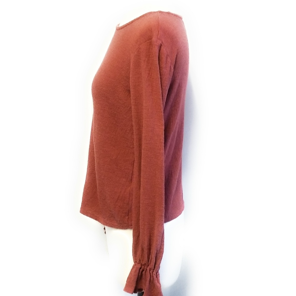 MADEWELL Texture & Thread Ruffle Cuff Top Size XS - Picture 8 of 8